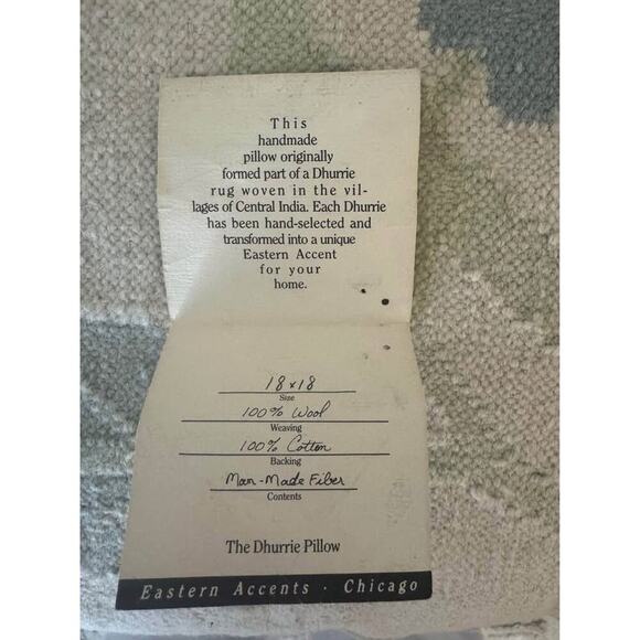 Eastern Accents Vintage 18” Dhurrie Wool Rug Throw Pillows - Picture 5 of 6